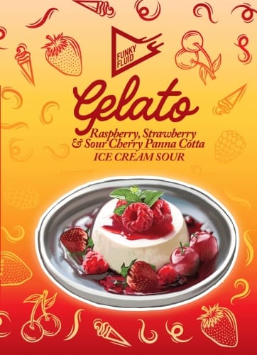 Funky Fluid - Gelato Raspberry, Strawberry, Sour Cherry Panna Cotta - Ice Cream Sour