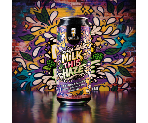 Gwarek - MILK THIS HAZE – Milk Oolong Hazy IPA chmielone Galaxy, El Dorado, Citra + herbata Milk Oolong. Ekstrakt 16, alk. ~6,0%
